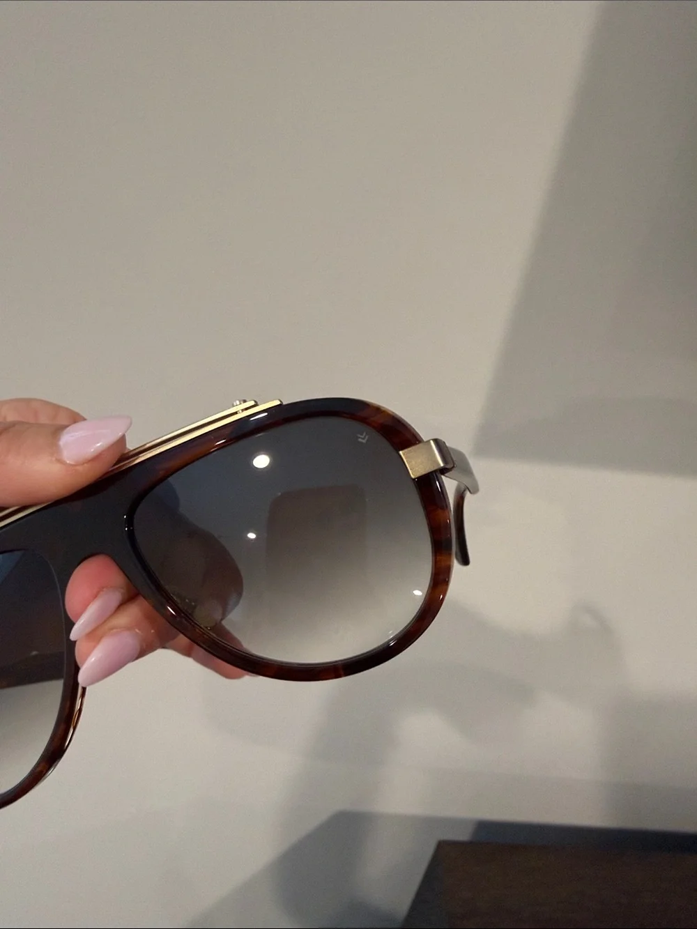 John Varvatos Tortoise Shell Aviator Sunglasses - Brown Gradient Lenses